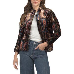 JOHNNY WAS Silk Blend Dolman Sleeve Quilted Jacket